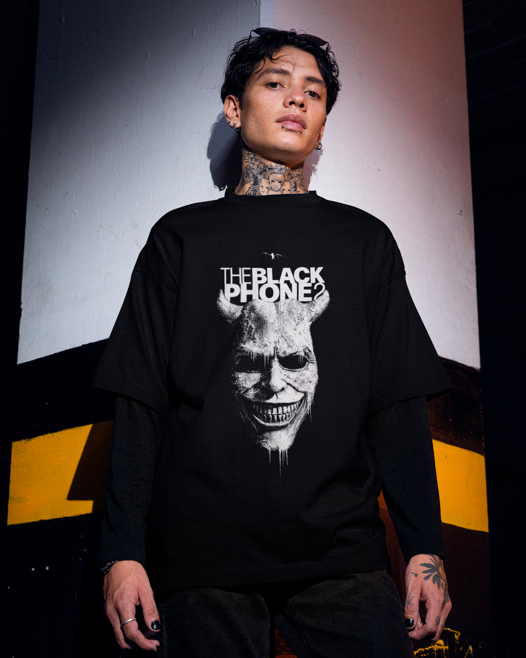 Camiseta Preta The Black Phone Máscara Unissex