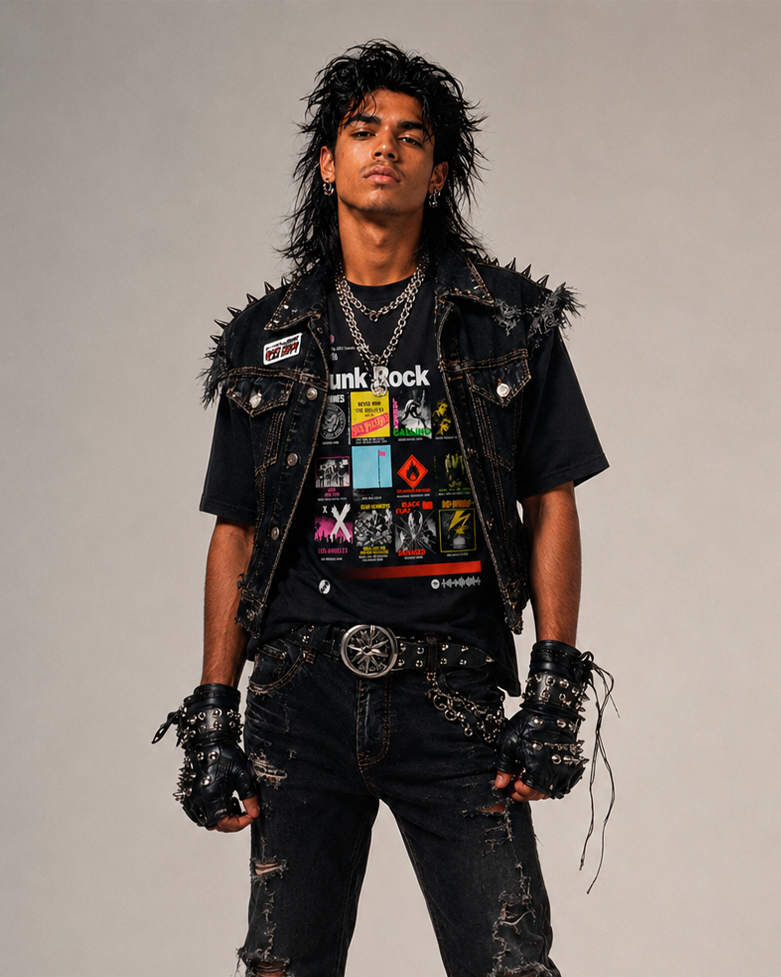 Camiseta Preta Subgêneros do Rock Punk Rock