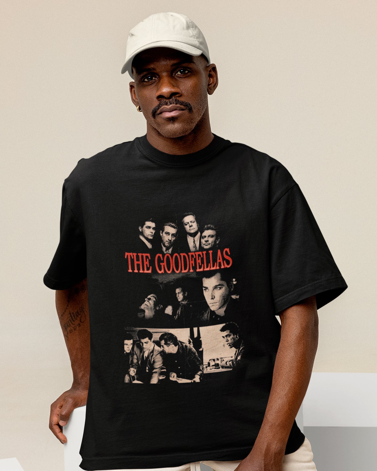 Camiseta Preta Goodfellas Integrantes Visual Clássico Unissex