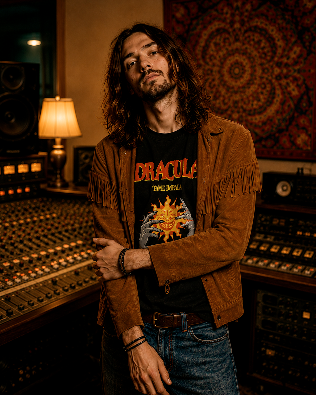 Camiseta Preta Tame Impala Dracula Psychedelic