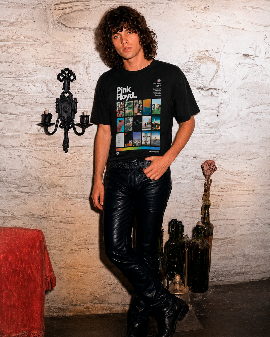 Camiseta Preta Pink Floyd Discografia
