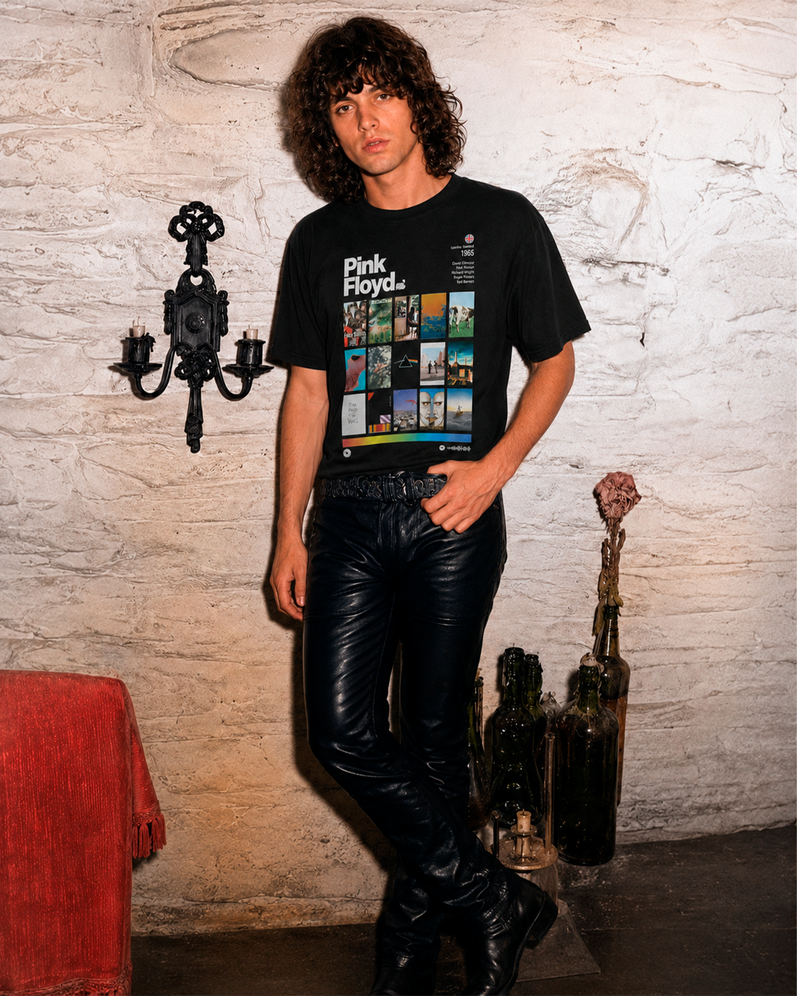 Camiseta Preta Pink Floyd Discografia