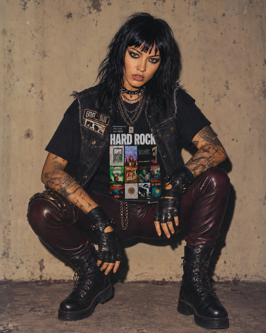 Camiseta Preta Subgêneros do Rock Hard Rock