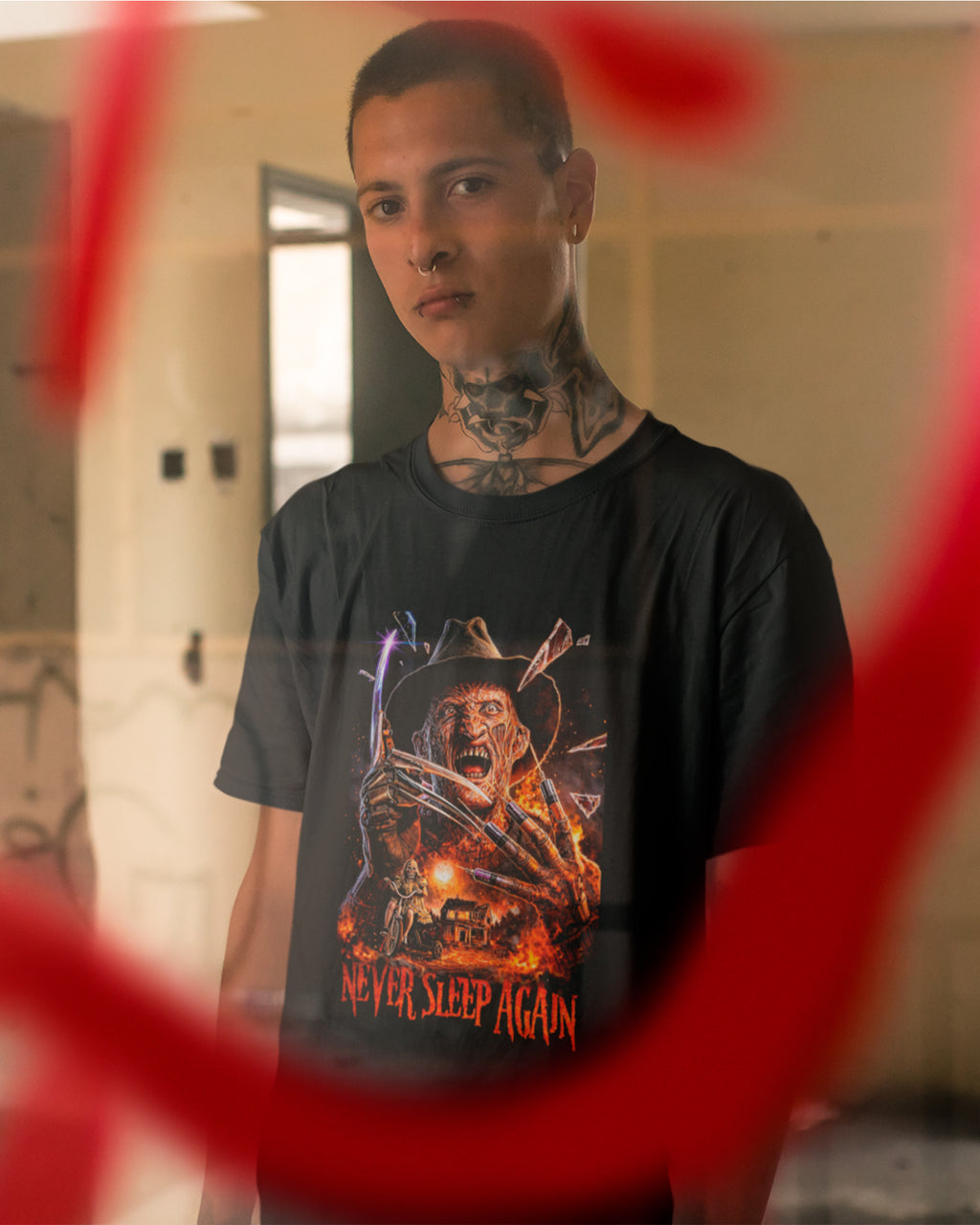 Camiseta Preta Never Sleep Again Nightmare Horror Unissex