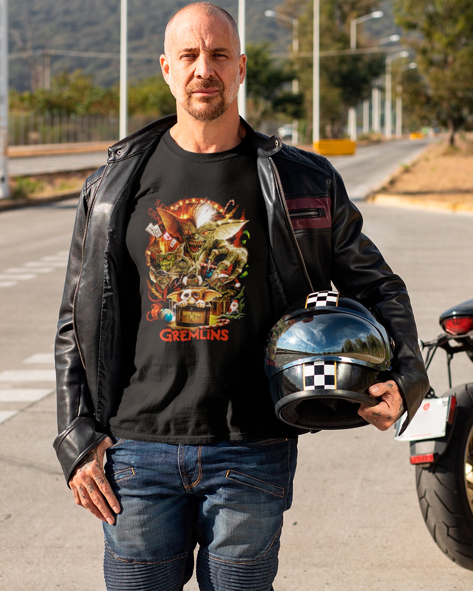 Camiseta Preta Christmas Horror Creature Unissex