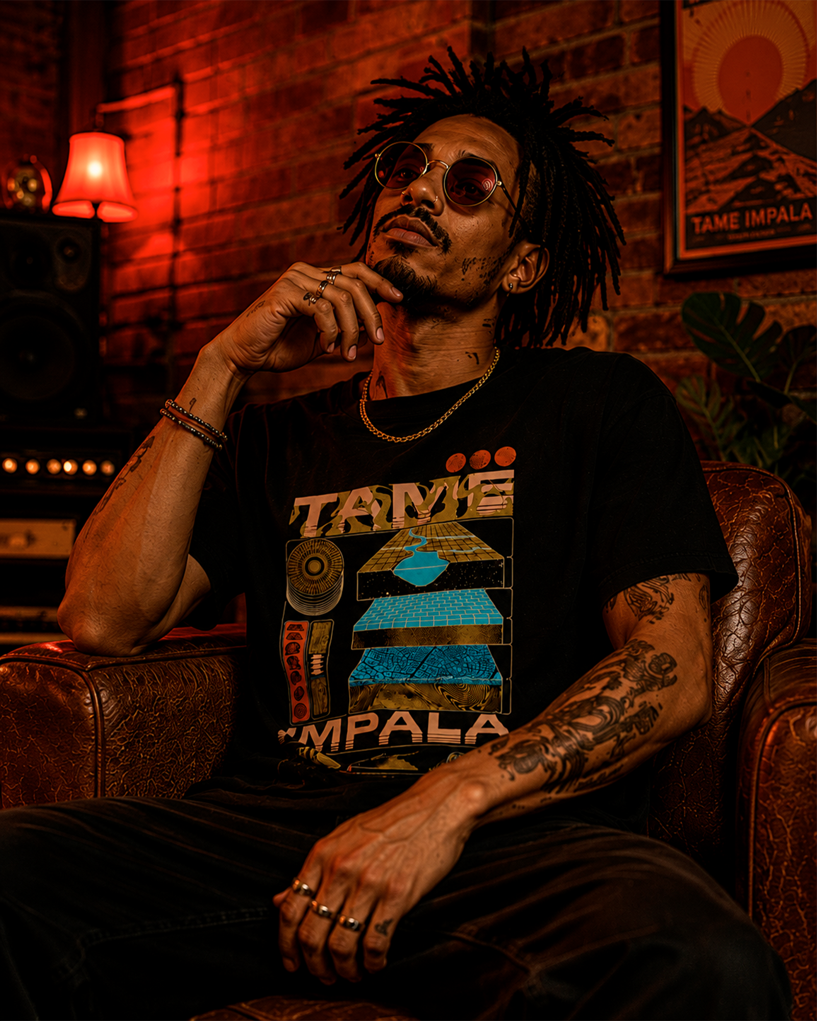 Camiseta Preta Tame Impala Cosmic Exploration Manual