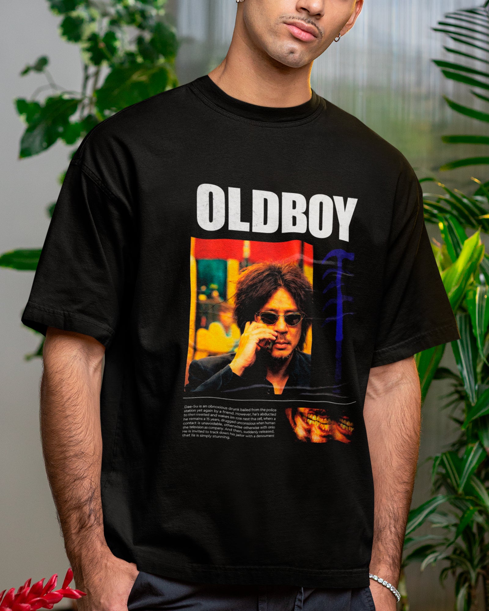 Camiseta Preta Oldboy Martelo Oh Dae-su Estilo Vingança Cult Unissex