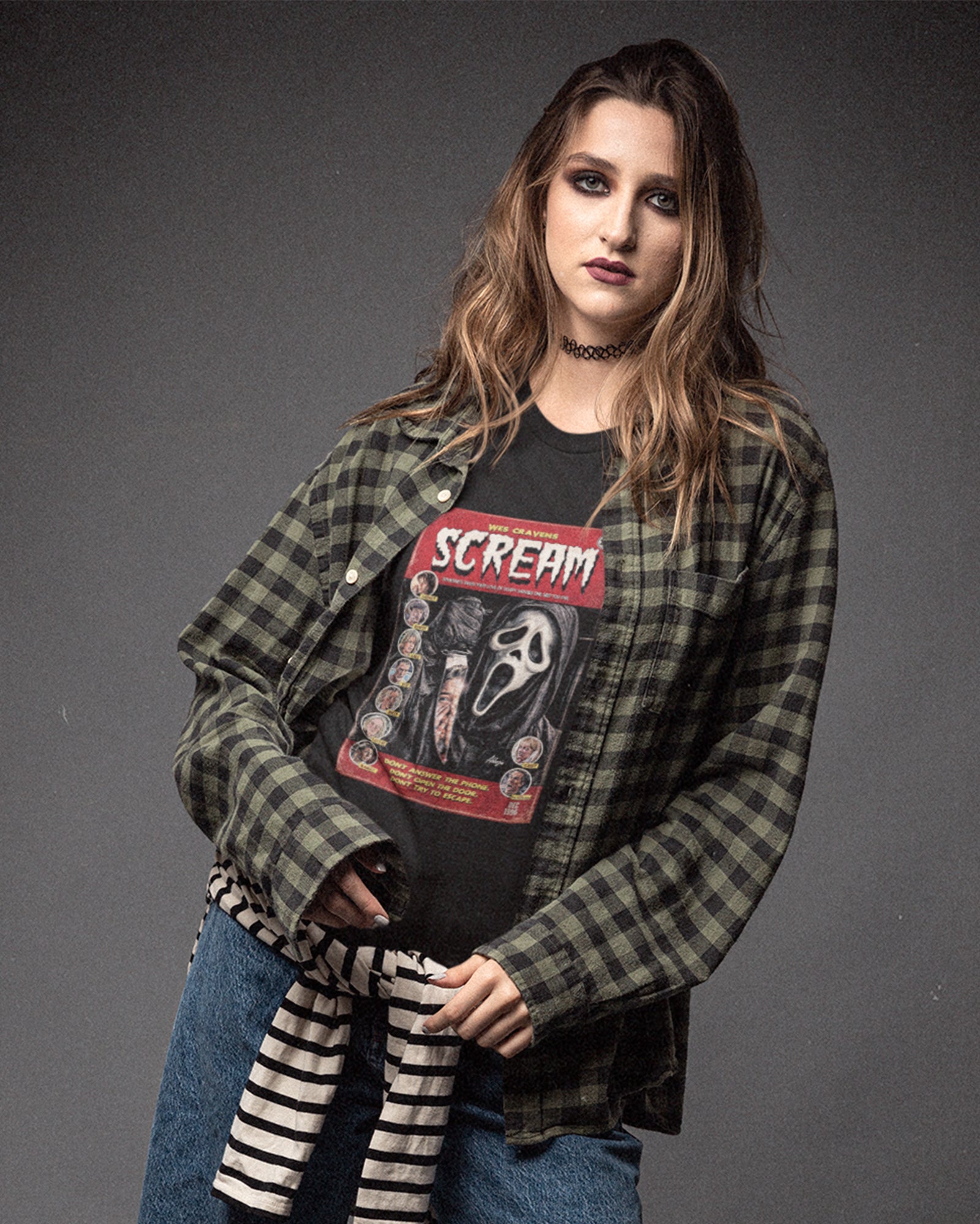 Camiseta Preta Scream Wes Craven Personagens Ghostface Unissex