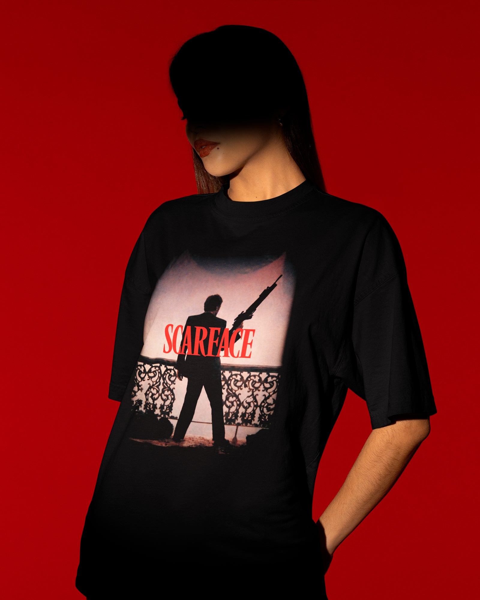 Camiseta Preta Scarface Tony Montana Cena Clássica Unissex