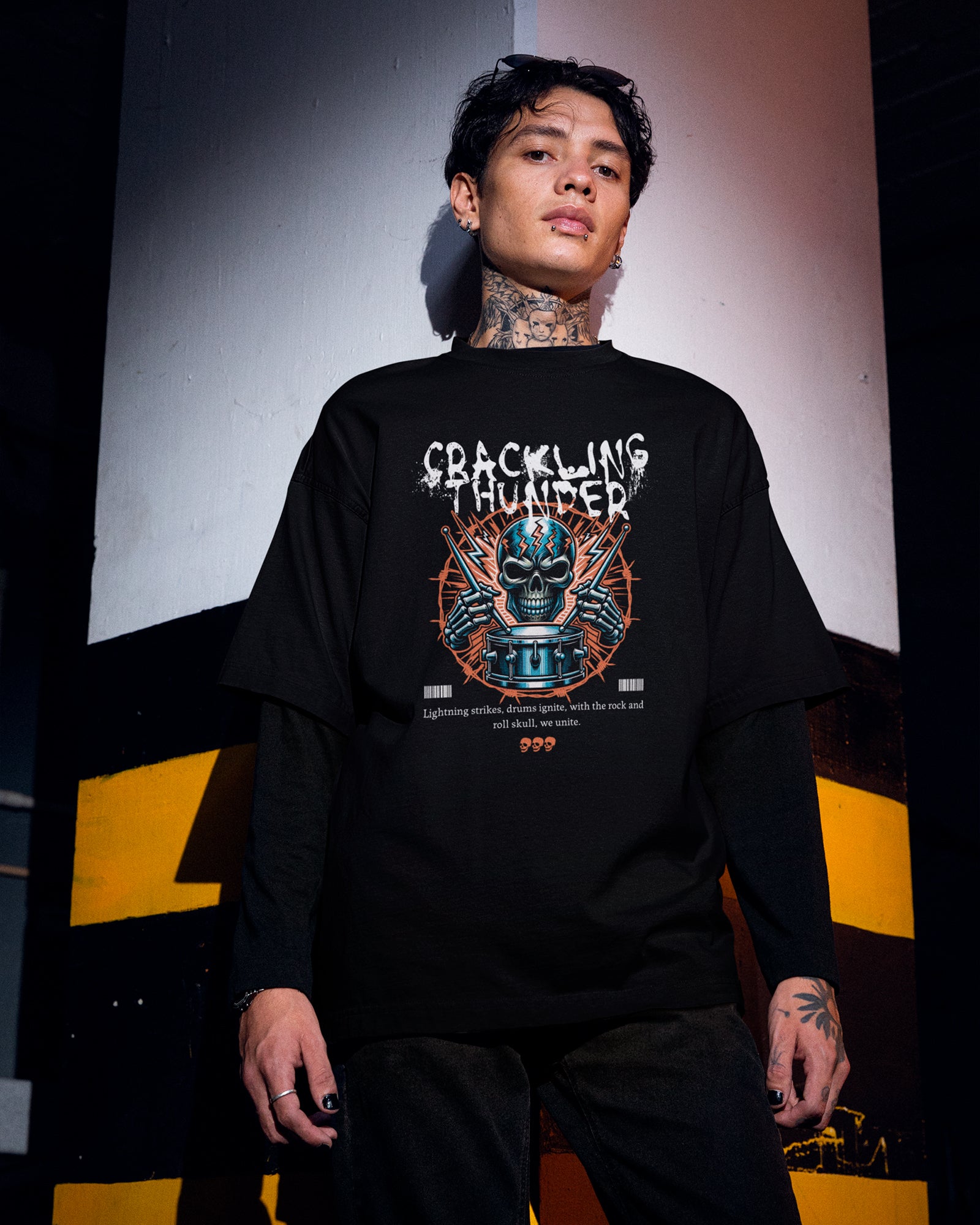 Camiseta Crackling Thunder Drum Power Beat