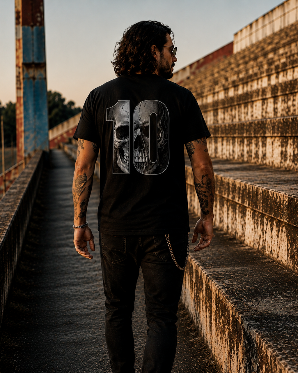 Camiseta Preta Camisa 10 da Seleção Brasileira do Rock Caveira