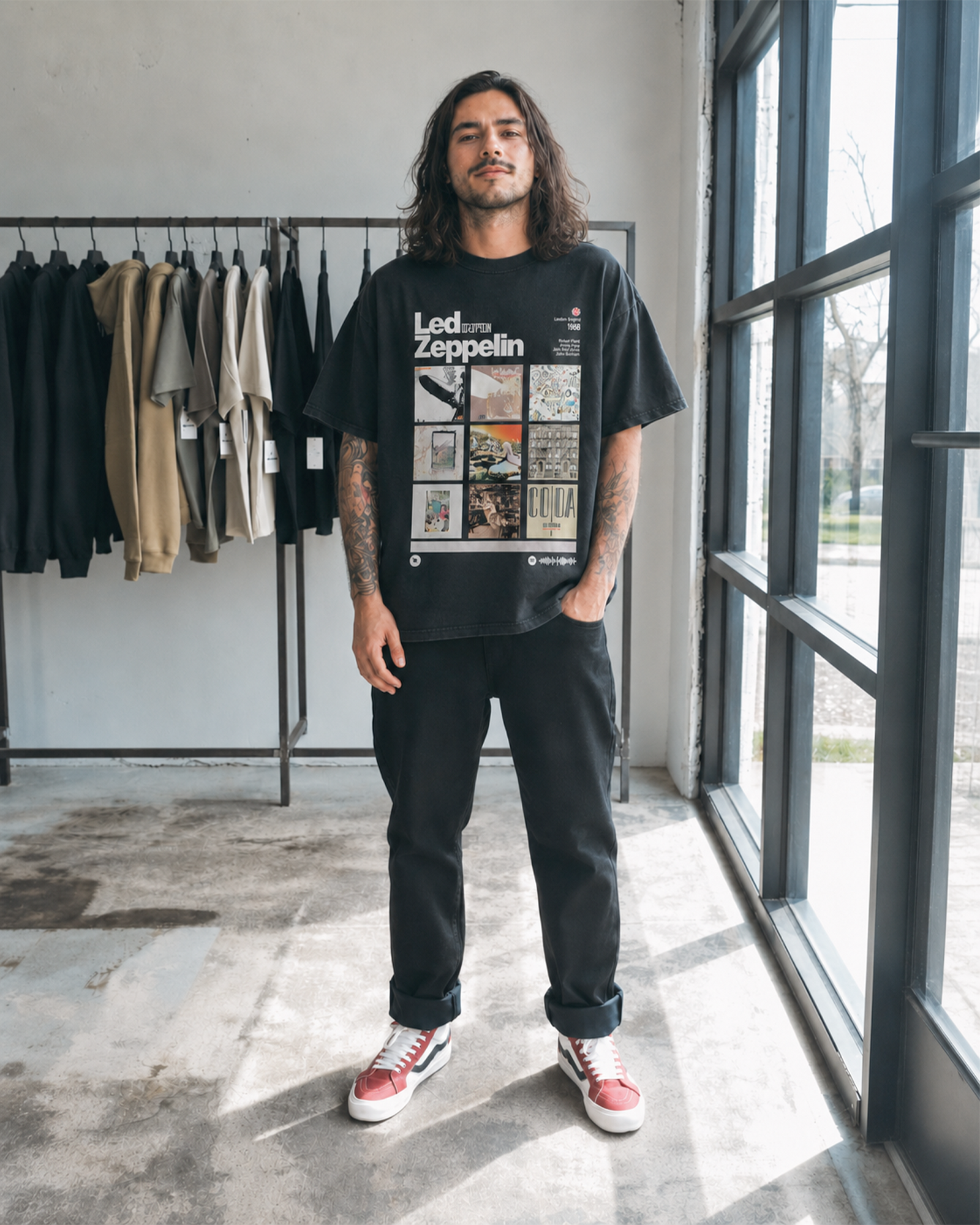 Camiseta Preta Led Zeppelin Discografia