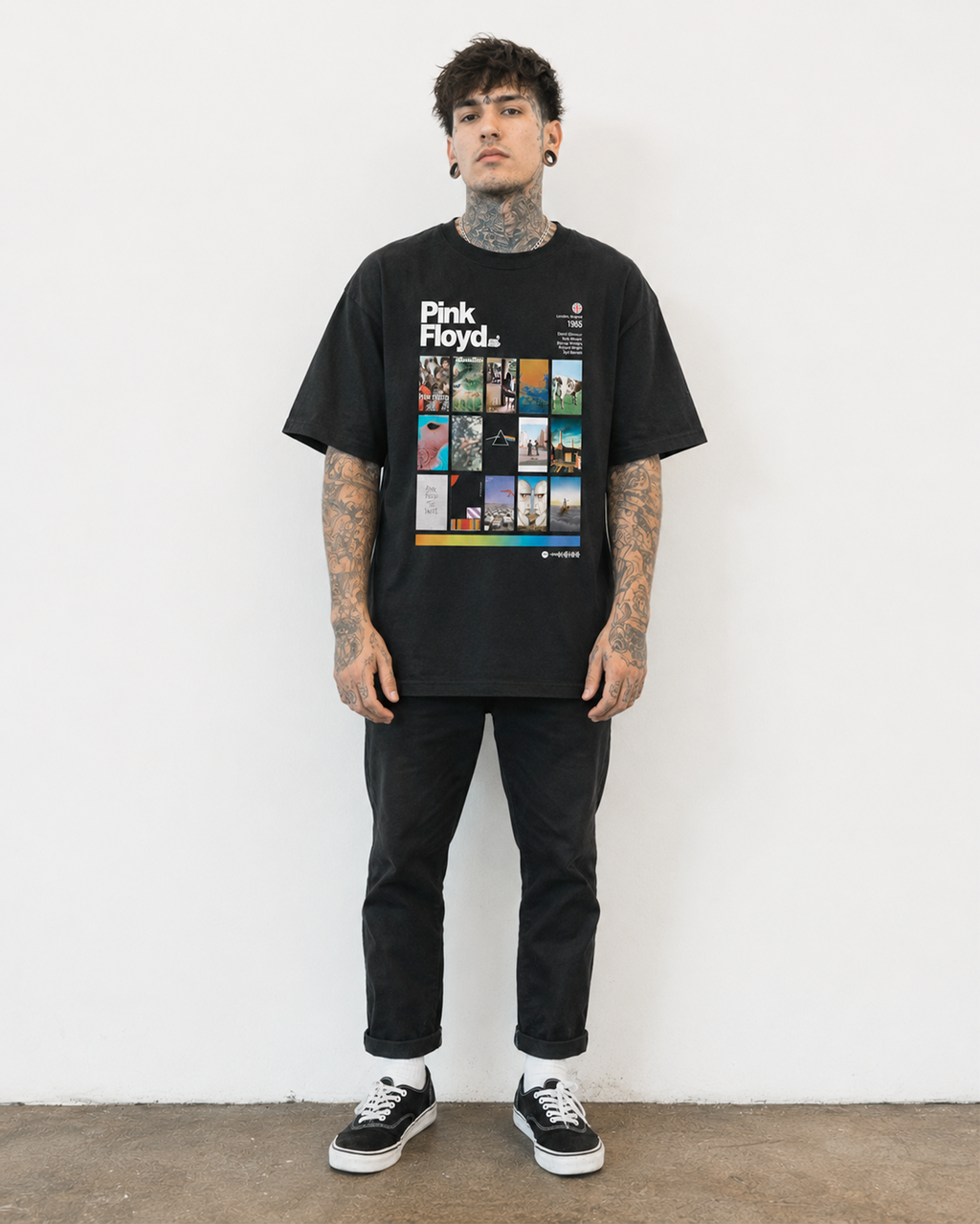 Camiseta Preta Pink Floyd Discografia