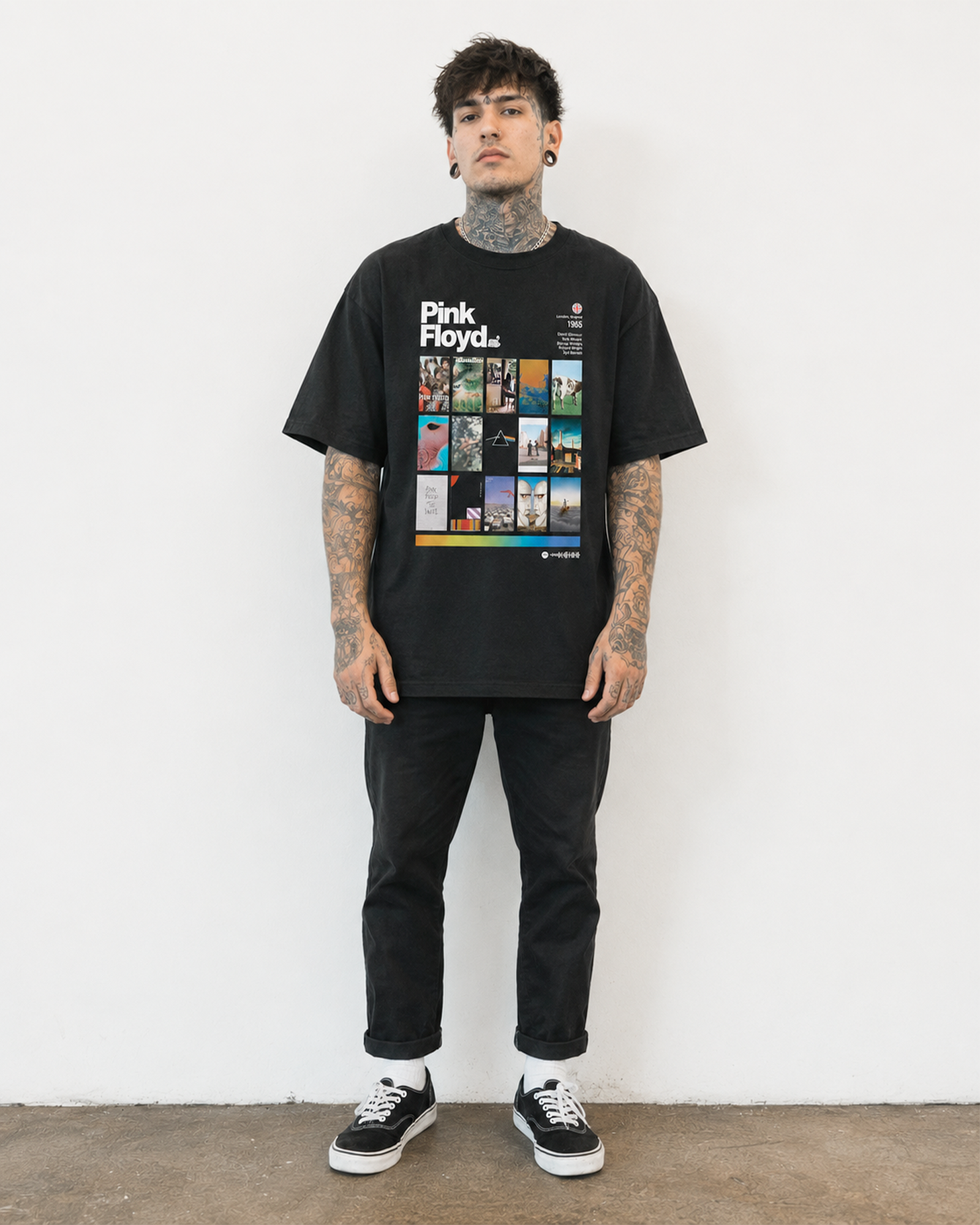 Camiseta Preta Pink Floyd Discografia