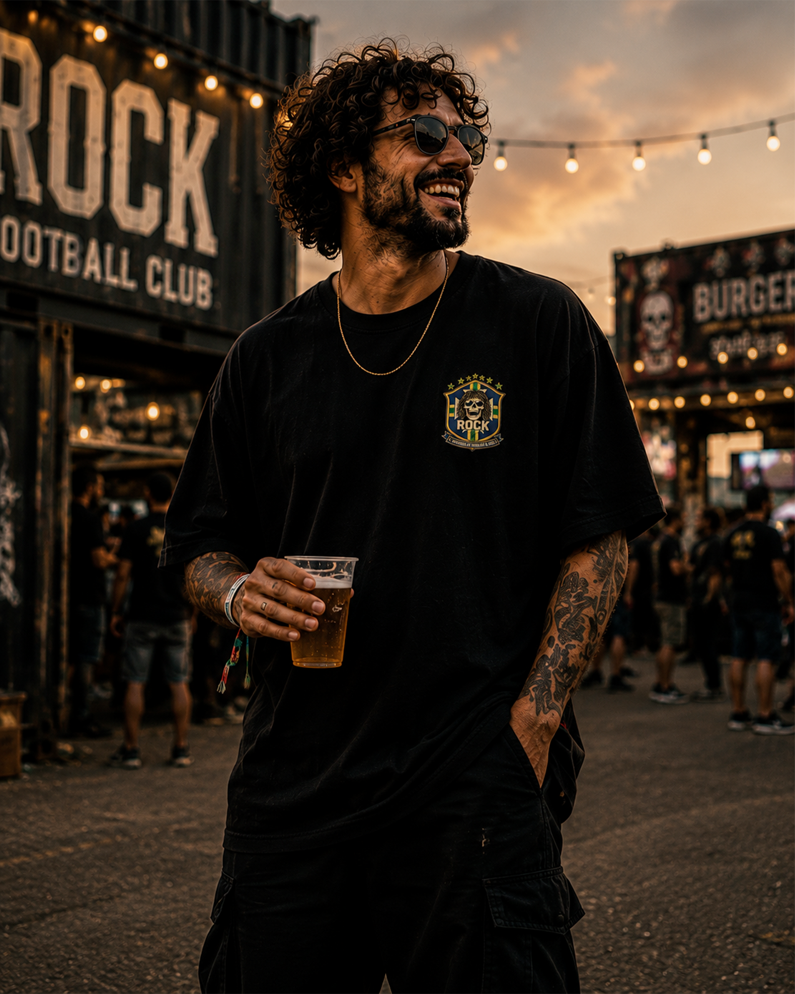 Camiseta Preta Camisa 10 da Seleção Brasileira do Rock Hand Rock