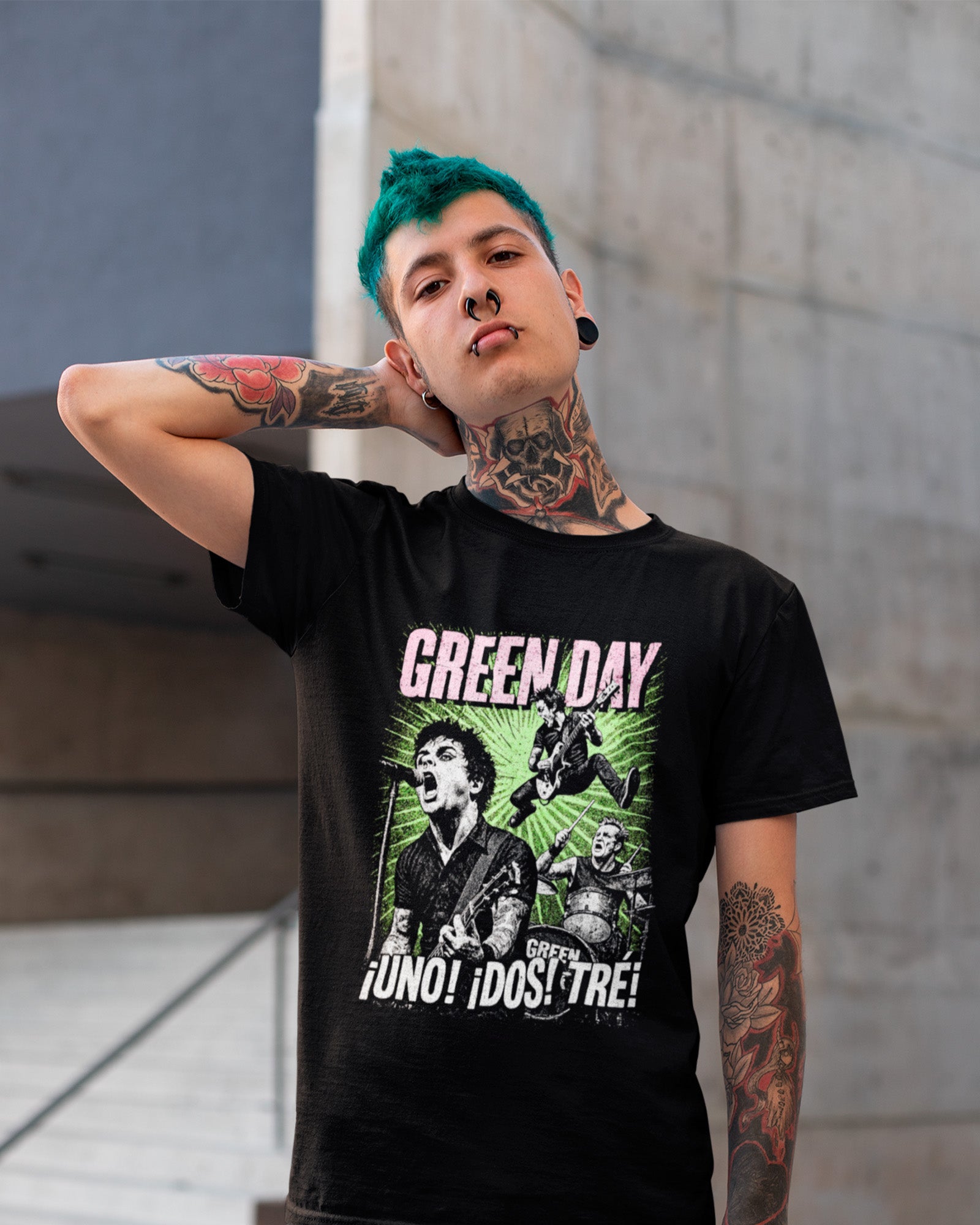 Camiseta Green Day Uno Dos Tré Punk Rock