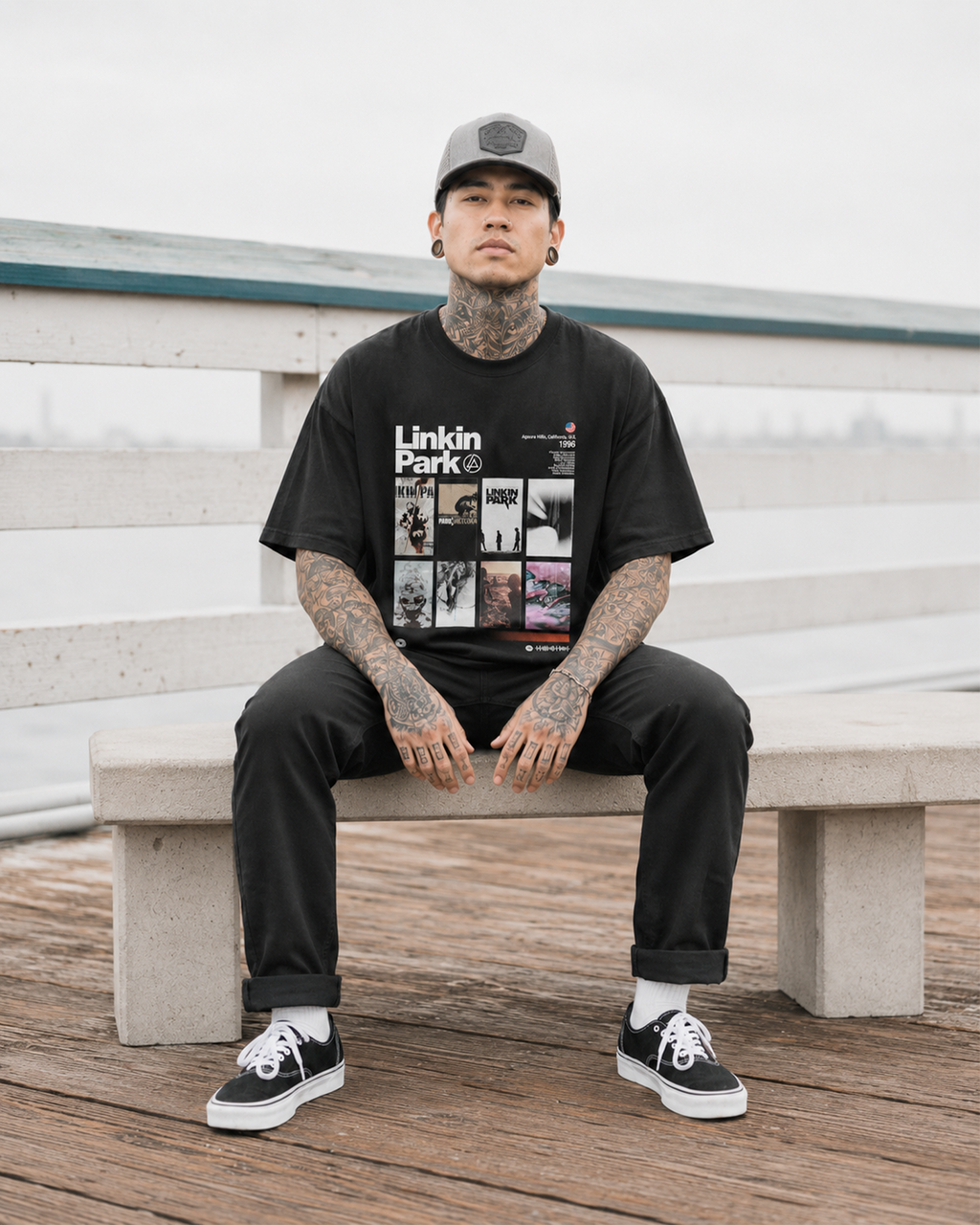 Camiseta Preta Linkin Park Discografia