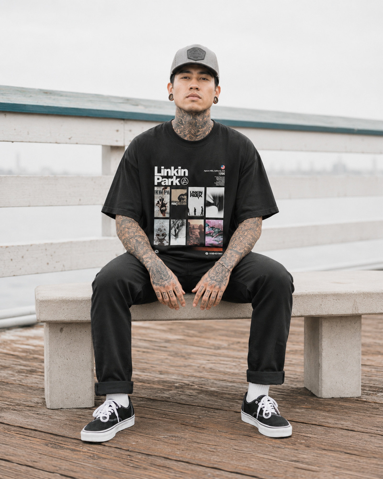 Camiseta Preta Linkin Park Discografia