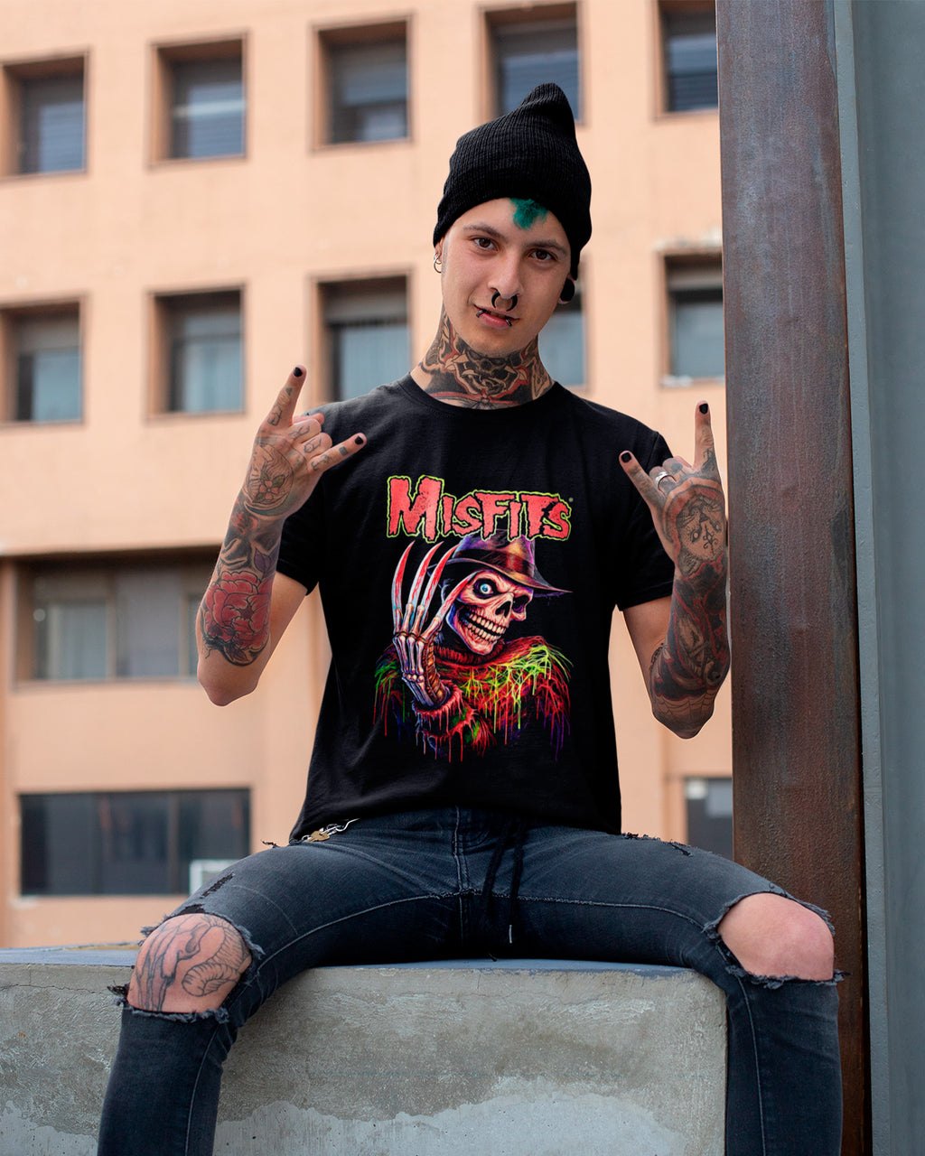 Camiseta Misfits Freddy Krueger Horror Punk