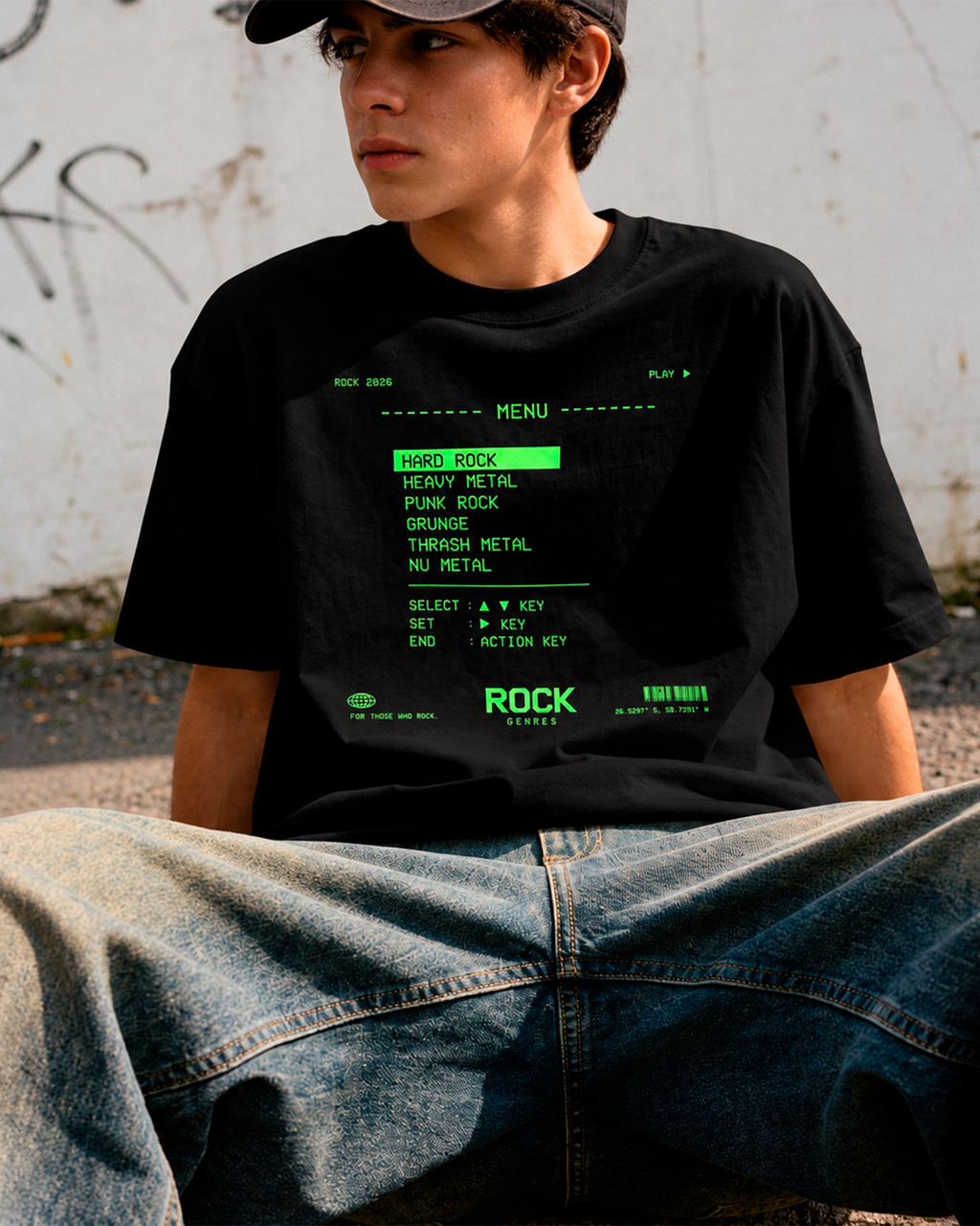 Camiseta Preta Rock Selection For Those Who Rock