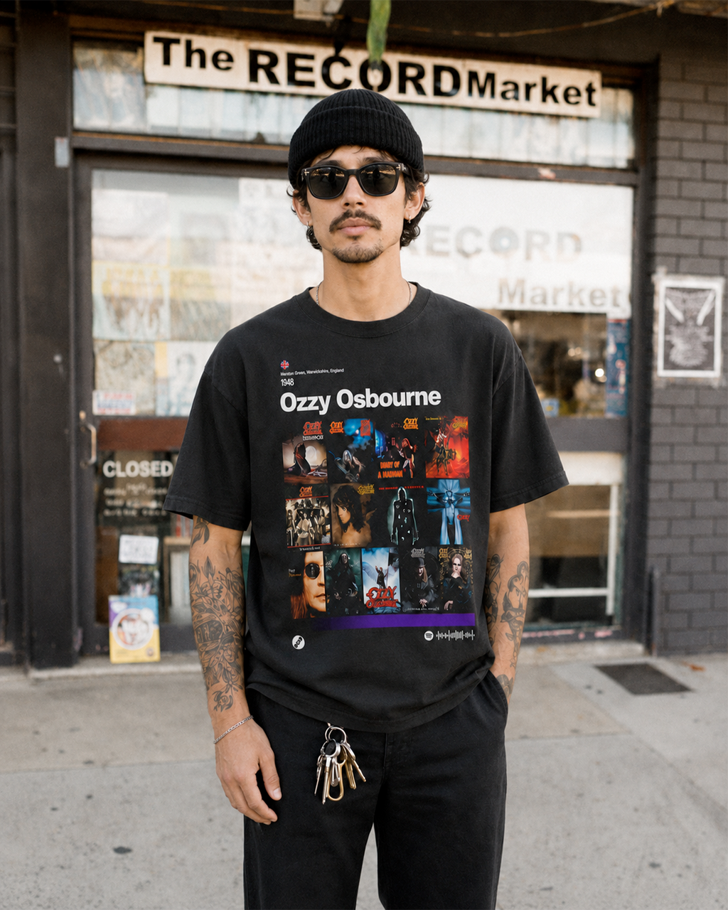 Camiseta Preta Ozzy Osbourne Discografia