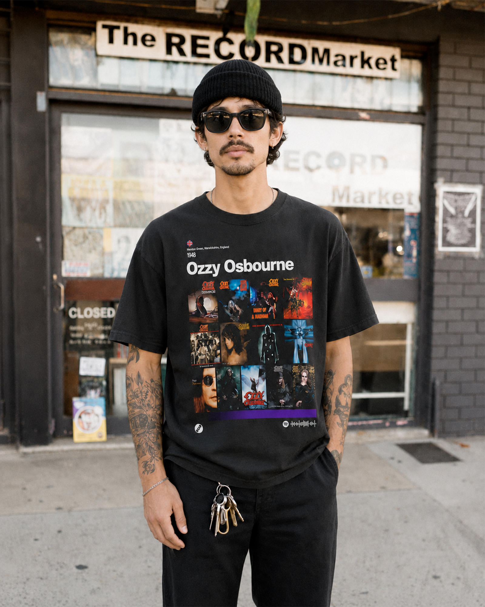 Camiseta Preta Ozzy Osbourne Discografia