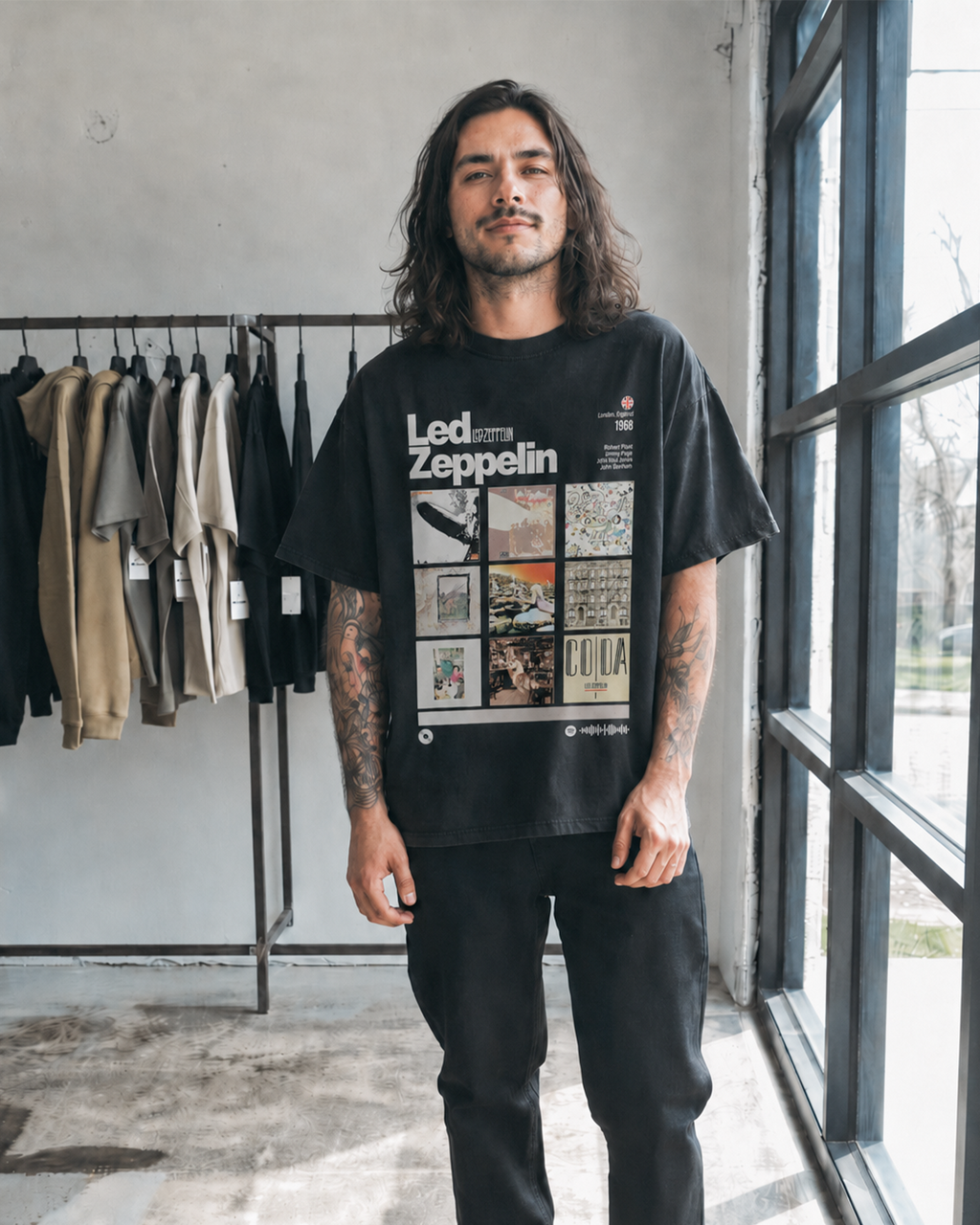 Camiseta Preta Led Zeppelin Discografia