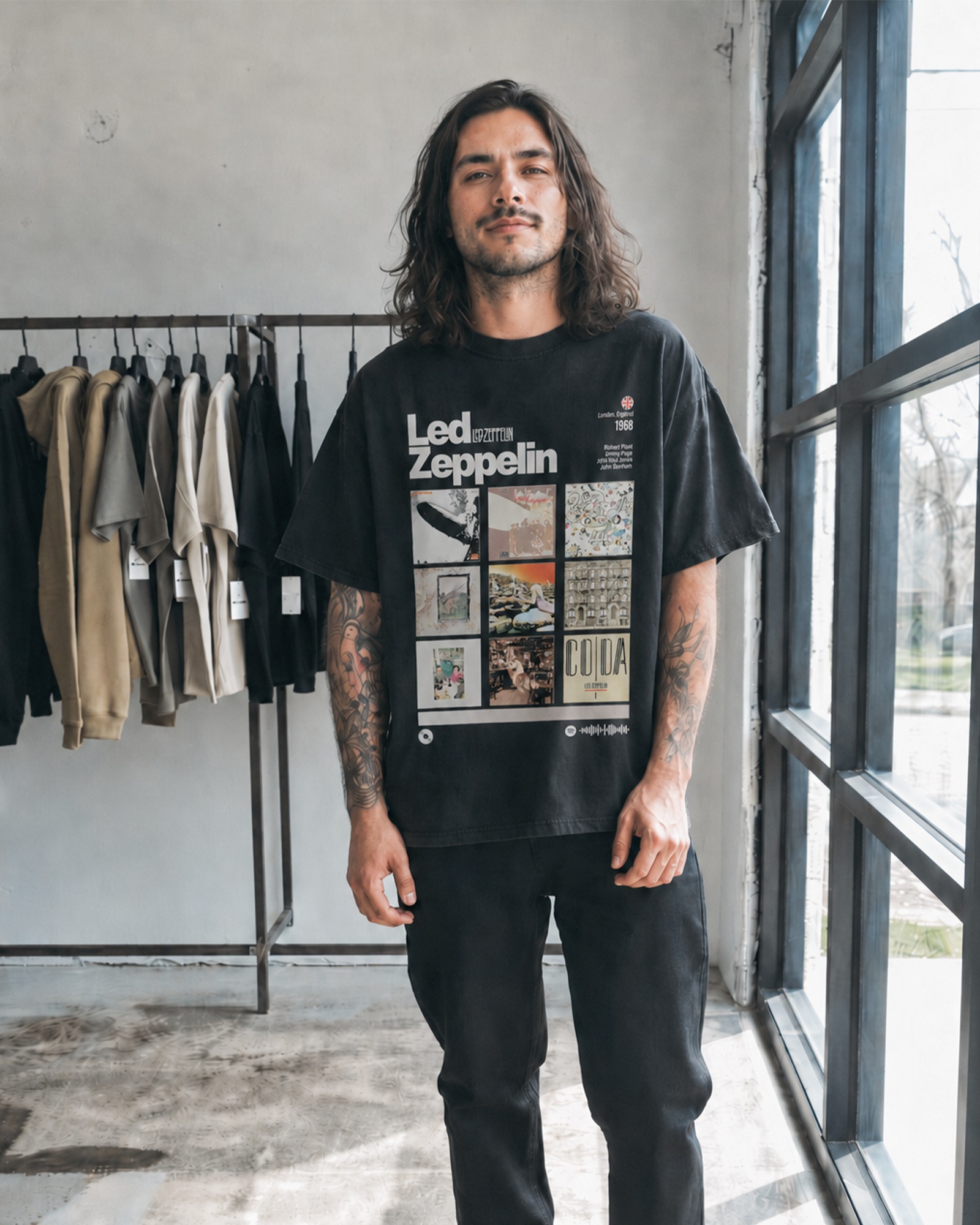 Camiseta Preta Led Zeppelin Discografia