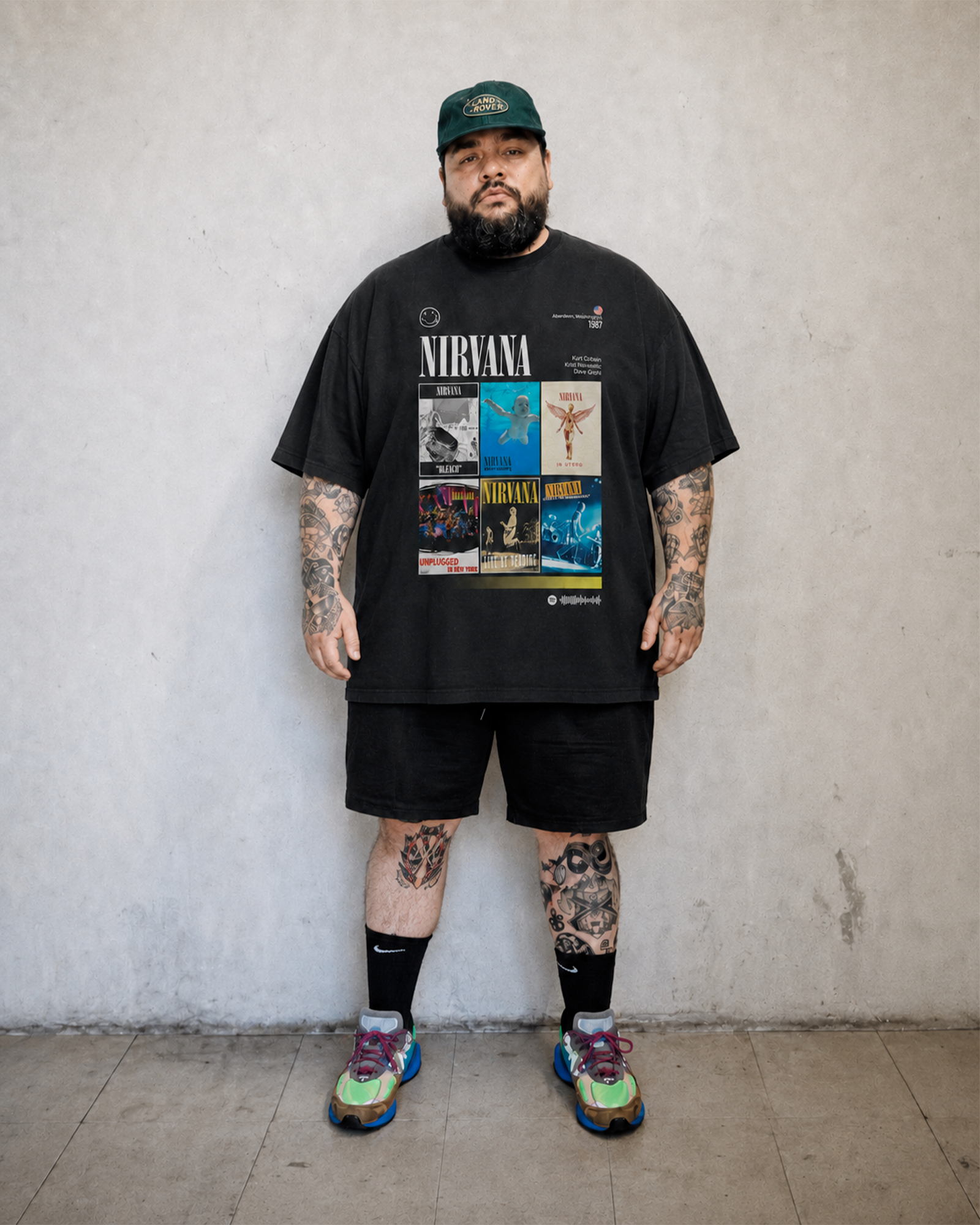 Camiseta Preta Nirvana Discografia