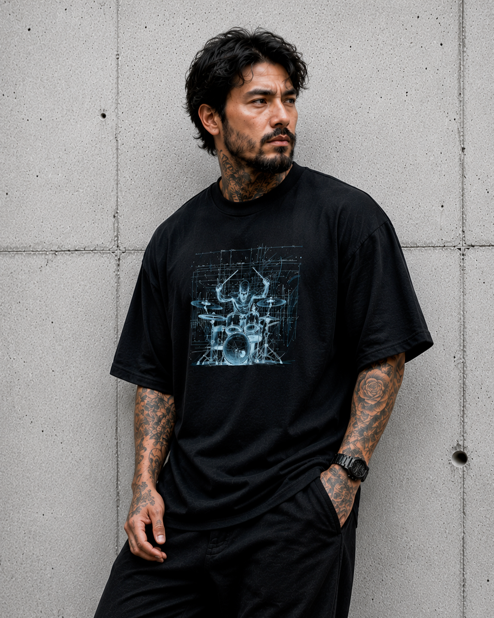 Camiseta Preta Geometria do Groove