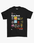 Camiseta Preta Subgêneros do Rock Punk Rock