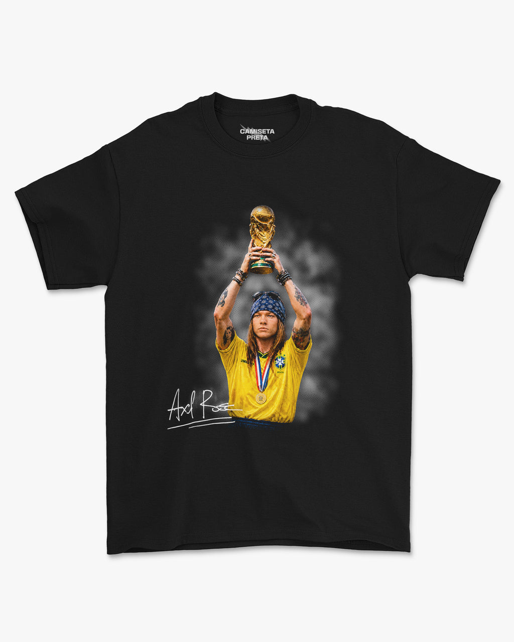 Camiseta Preta Axl Rose Campeão do Mundo