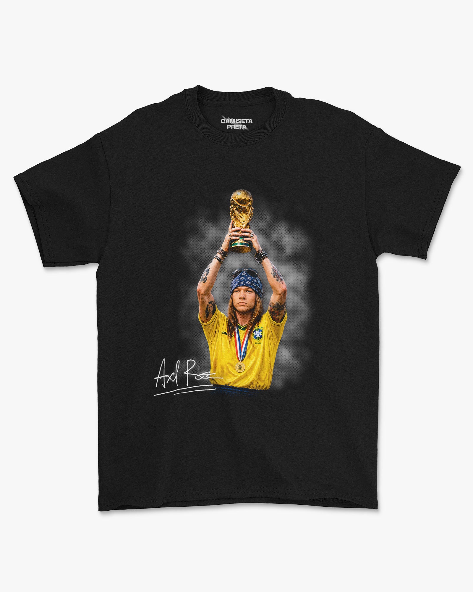 Camiseta Preta Axl Rose Campeão do Mundo