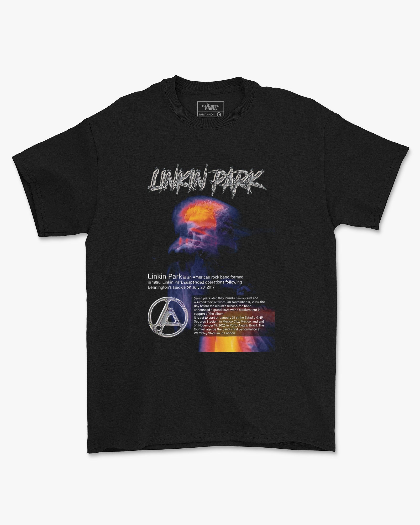 Camiseta Rock Linkin Park 2025 Estampa