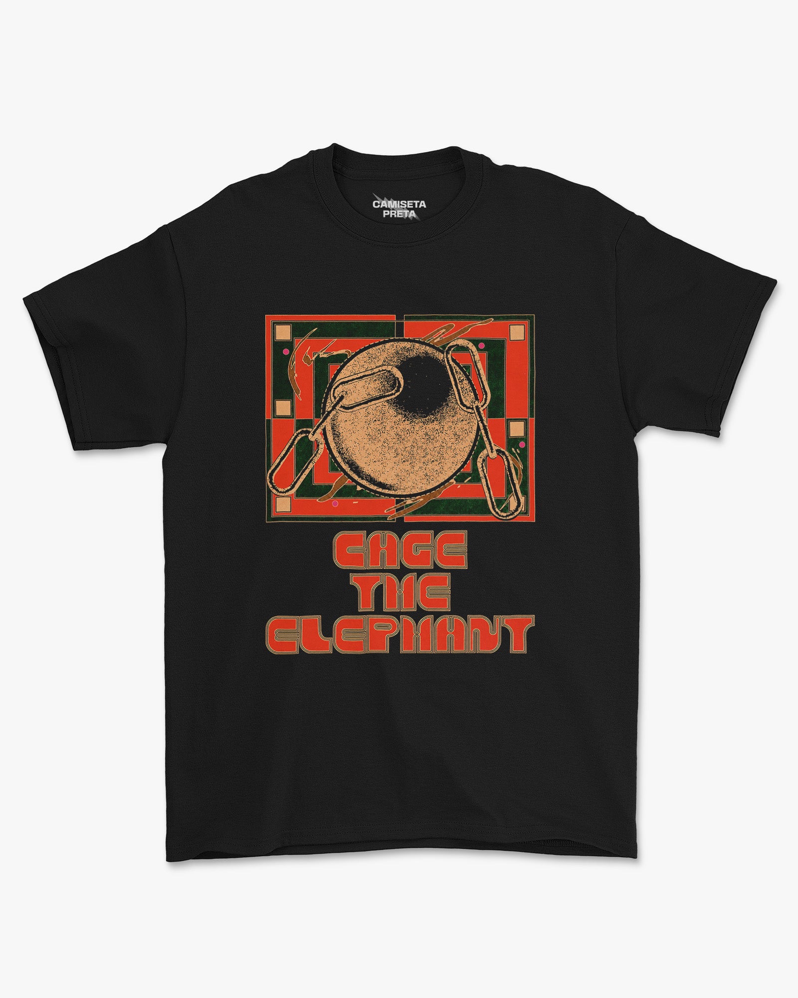 Camiseta Cage The Elephant Psicodelia Analógica Retrô Unissex