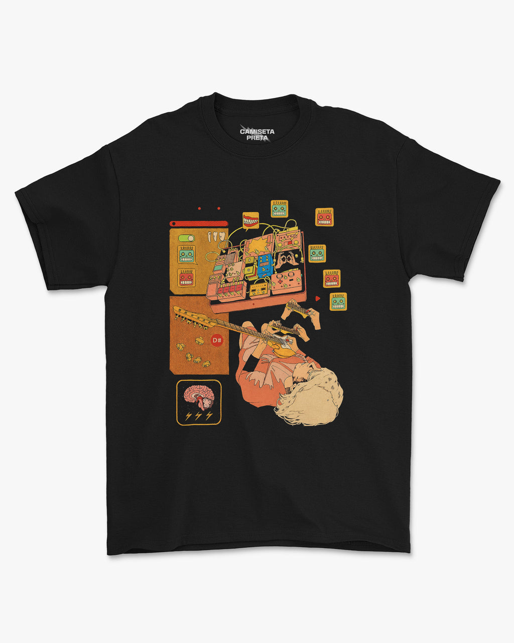 Camiseta Preta Caos em Dó Sustenido
