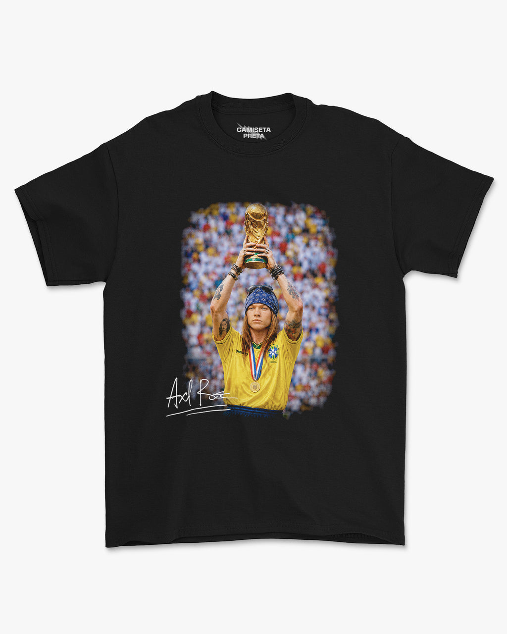 Camiseta Preta Axl Rose Campeão do Mundo