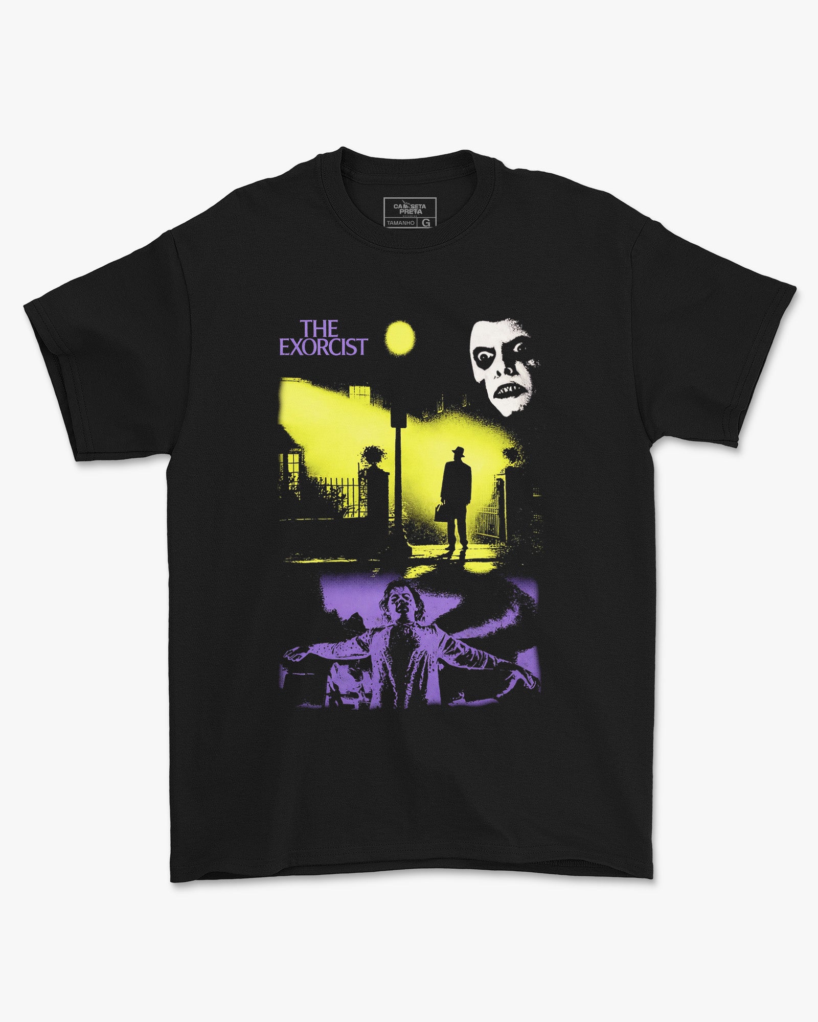 Camiseta Preta The Exorcist Cena da Casa Horror Unissex