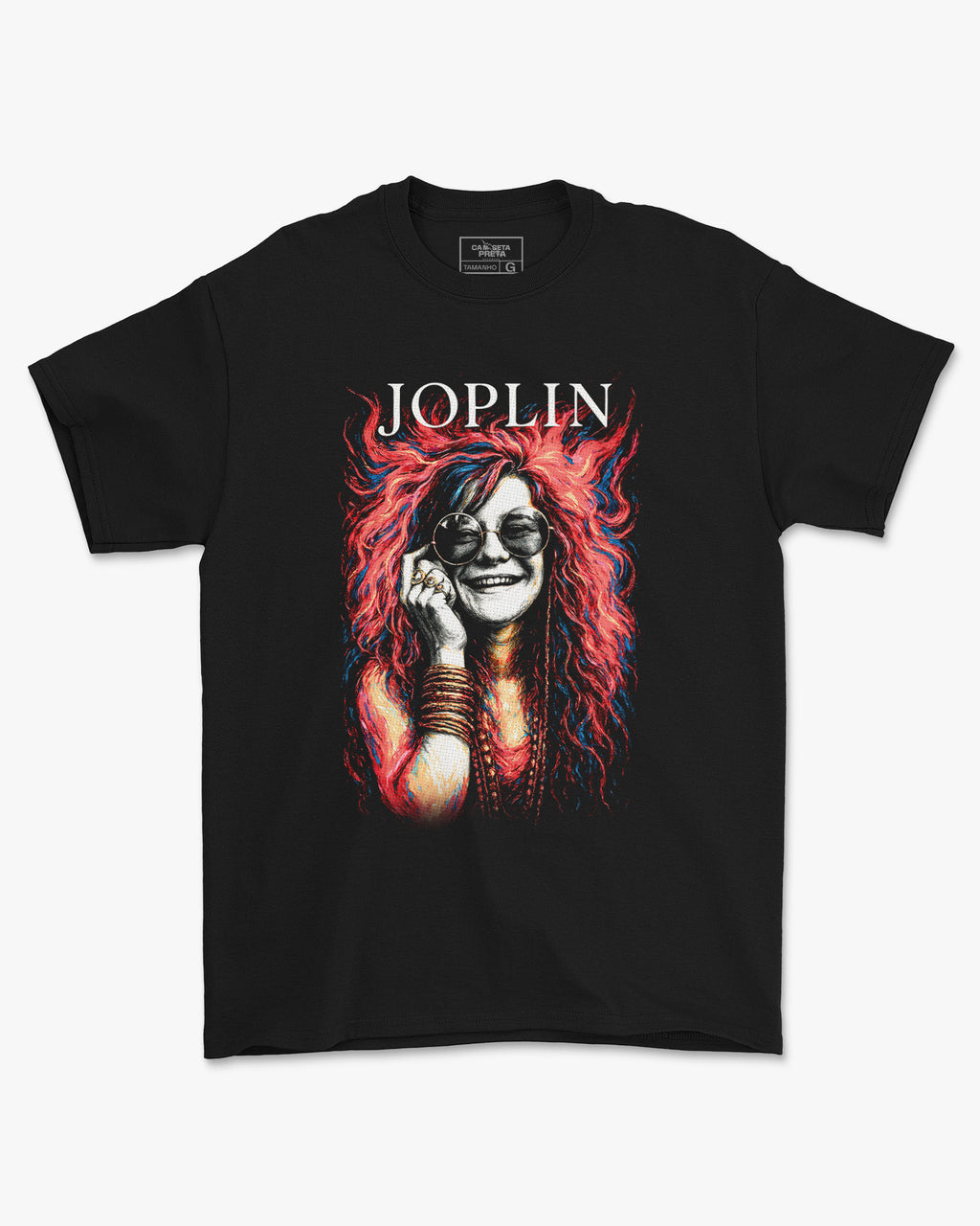 Camiseta Janis Joplin Psicodélica Vintage