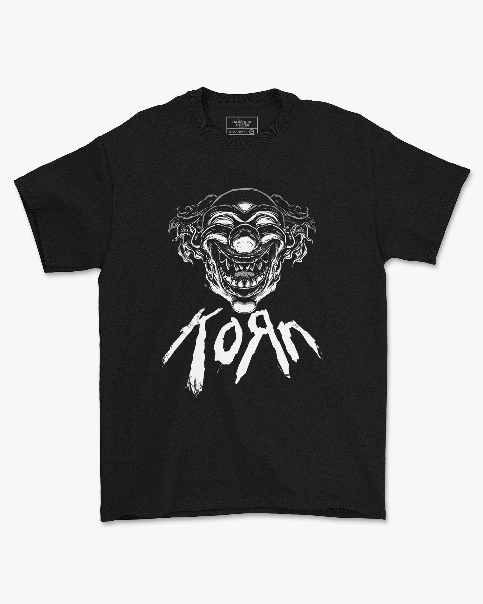Camiseta Preta Korn Palhaço Estampa
