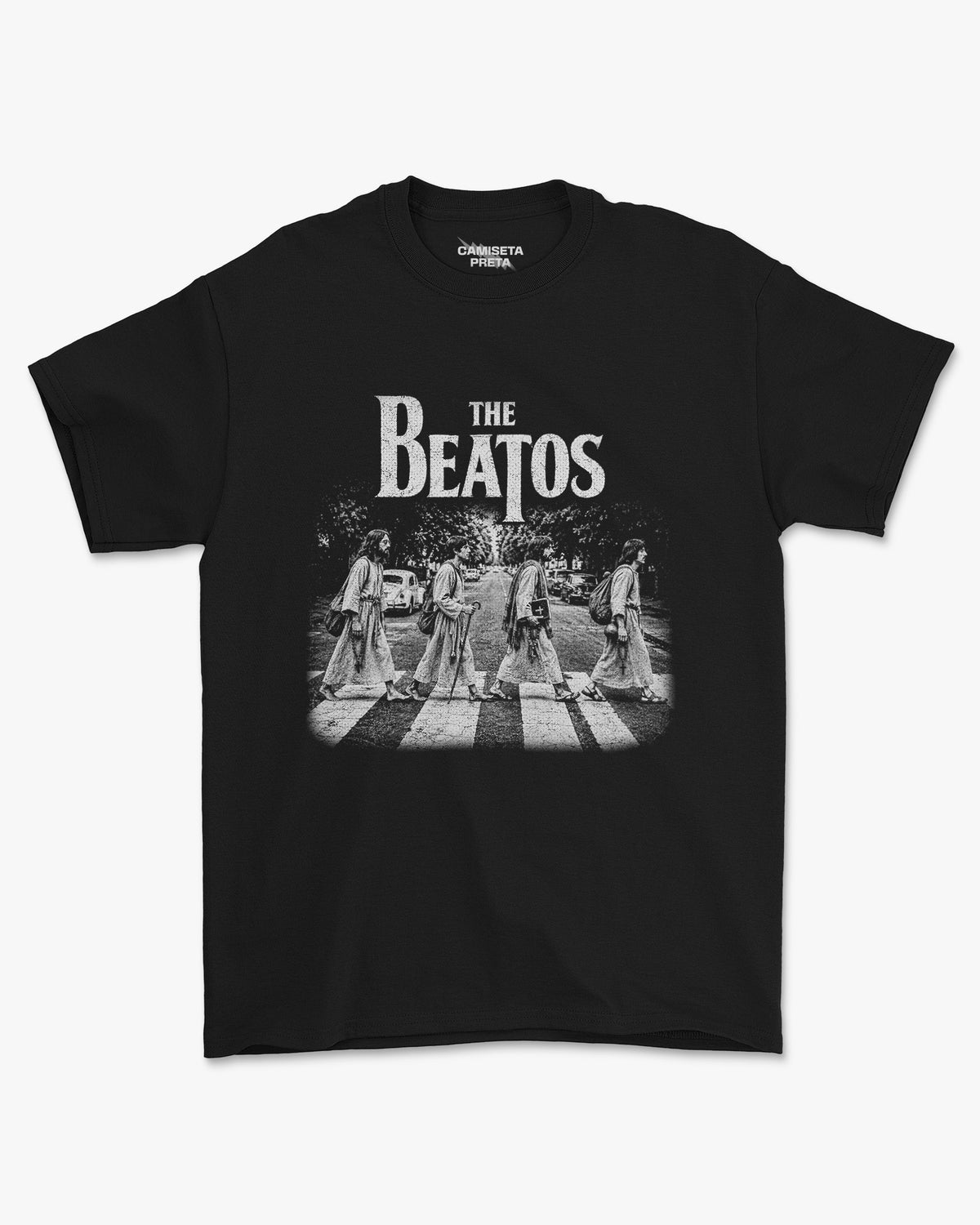 Camiseta Preta The Beatos Abbey Road