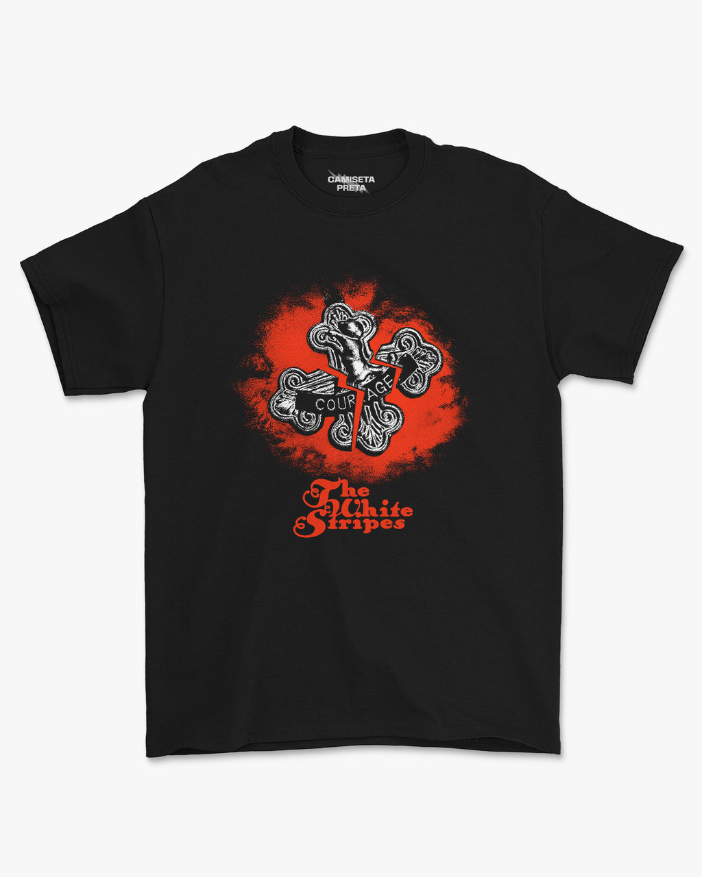 Camiseta Preta The White Stripes Red Noise