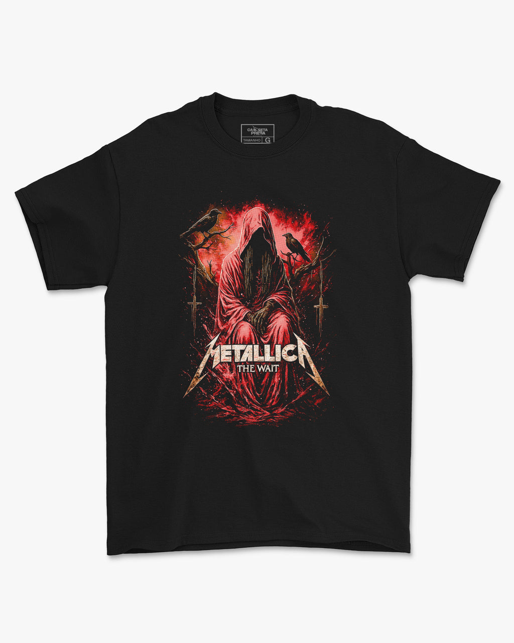 Camiseta Preta Metallica The Wait