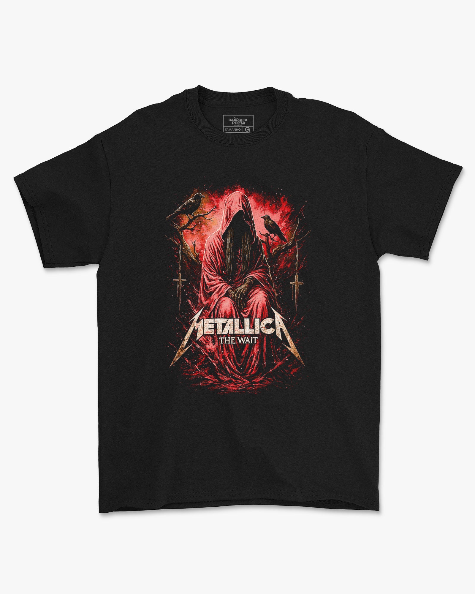 Camiseta Preta Metallica The Wait