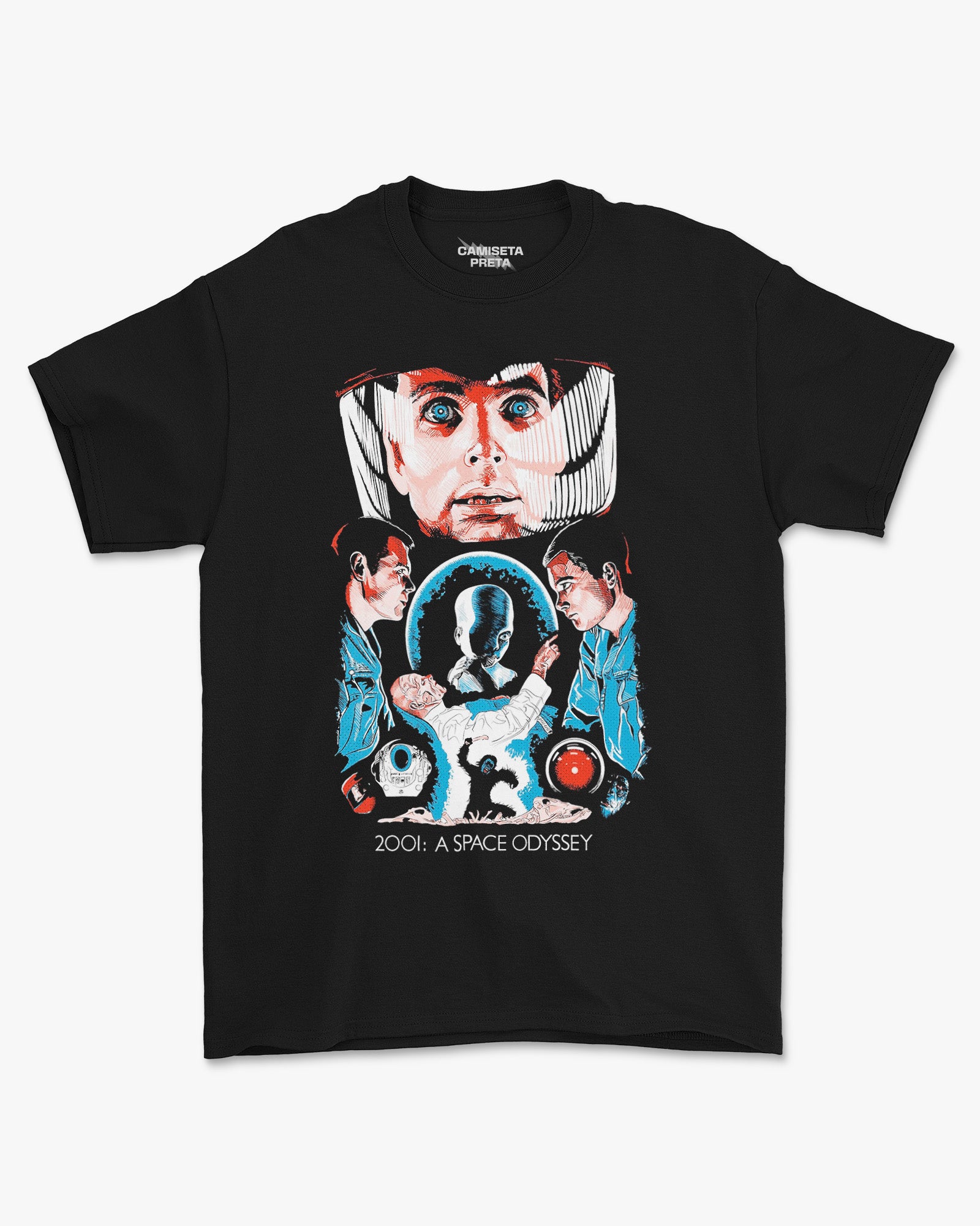 Camiseta Preta 2001: A Space Odyssey Hal 9000