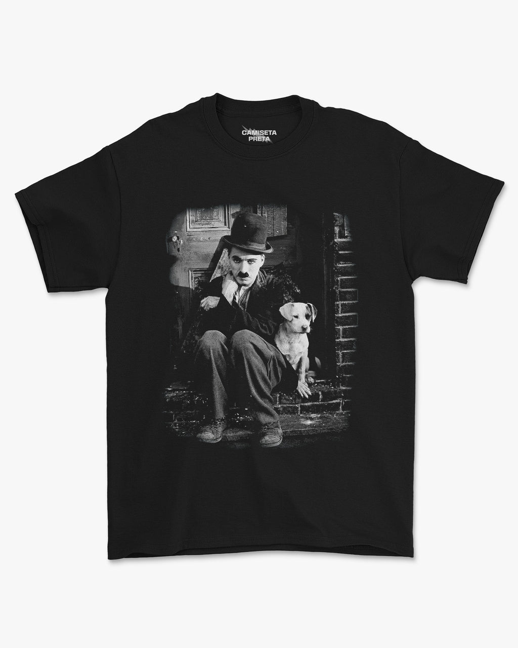Camiseta Preta Silent Movie Black & White Classic
