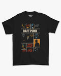 Camiseta Preta Banda Daft Punk Robôs Classic Edition