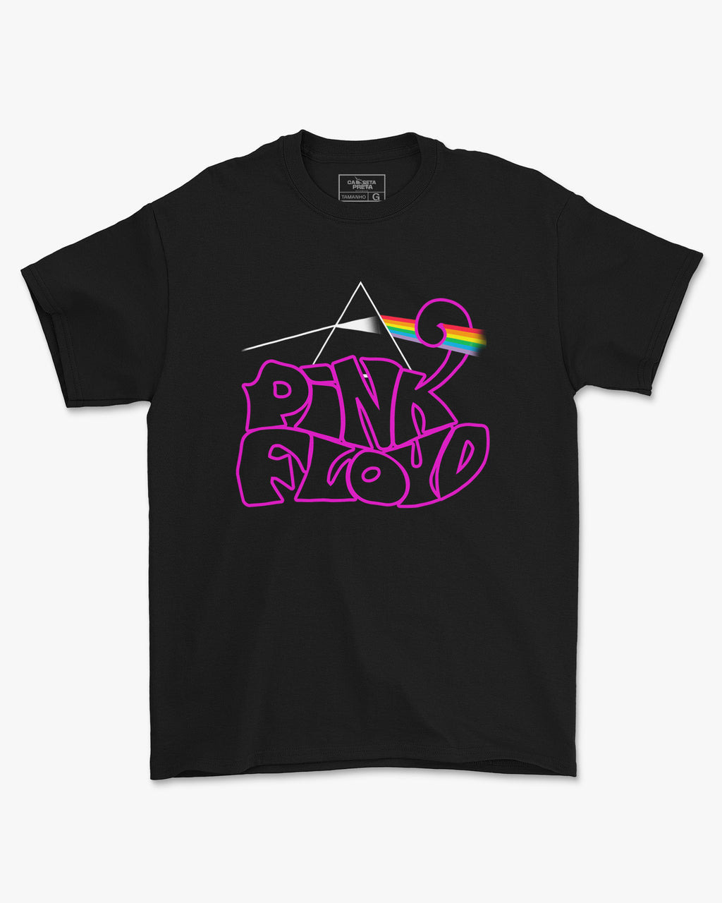 Camiseta Preta Pink Floyd Retrô Estilo