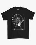 Camiseta Preta Homem Vitruviano Guitarrista