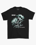 Camiseta Preta Bush Banda Flores Estilo Rock